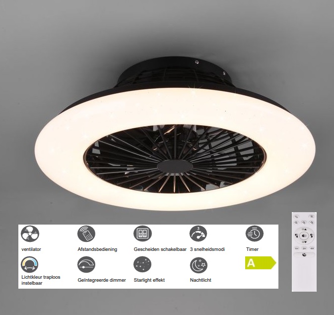 abortus Foto uitlijning Reality Light – ventilator plafond Luigi LED met afstandsbediening –  plafond ventilator lamp – Zwart / Wit | Klanten geven ons een 5/5 | De  Ventilatorenbaas.nl